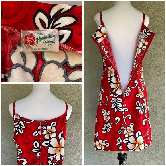 🌺 Hilo Hattie Hawaiian Sundress Red & White Dress - Picture 4 of 8
